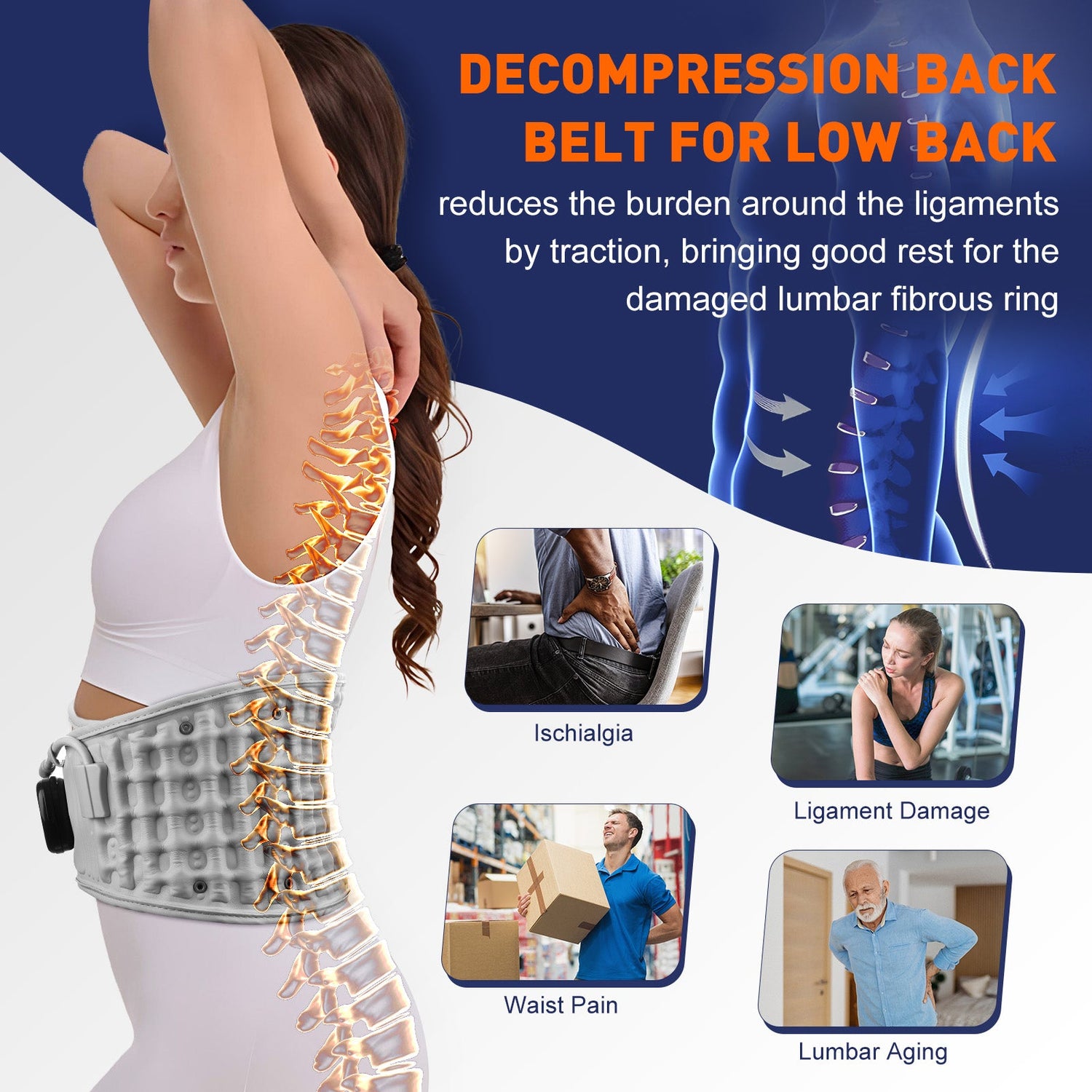 Hyperbelt™ - Back Decompression Belt With Red Light Therapy